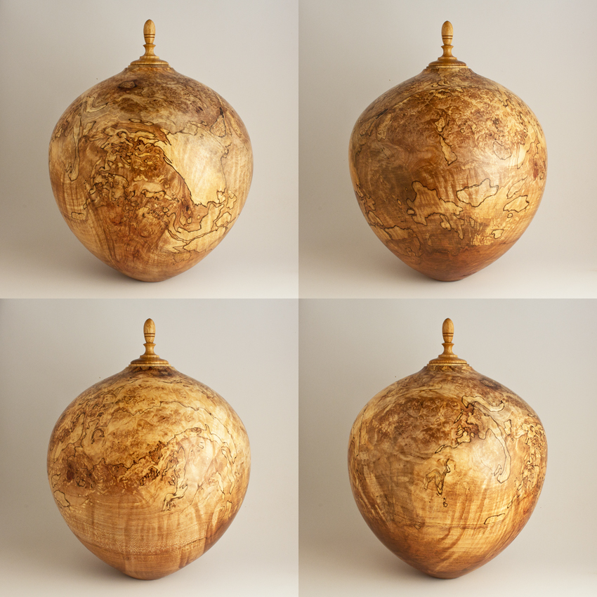 Spalted Red Maple Burl Companion Urn, 280 ci - $2200.00