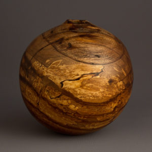 Turned Wood Sculpture - Spalted Natural Red Bud Hollow Form