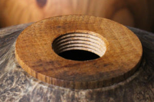opening size of a turned wooden urn