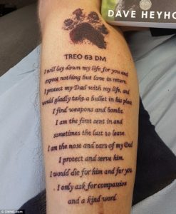Treo the Hero Dog tattoo