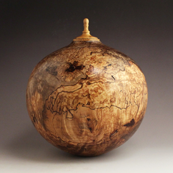 Wooden Cremation Urns - Large Spalted Red Maple Burl Urn