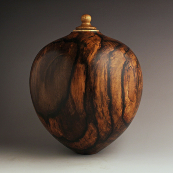 Dark Spalted Persimmon Cremation Urn